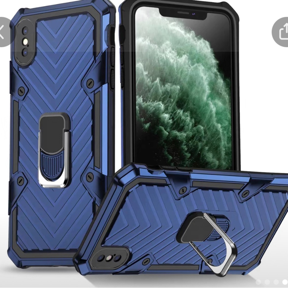 NWT-11 Pro Max Case With Camera Cover & Kickstand Heavy Duty Protective Blue